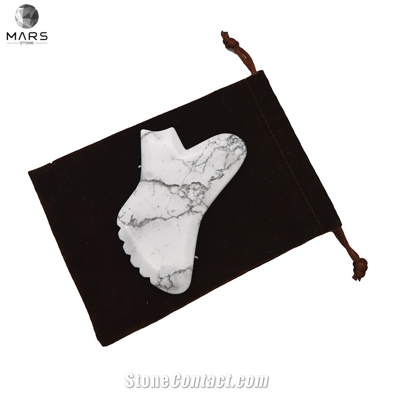 Custom Face Massage Tool White Marble Gua Sha Set Tool