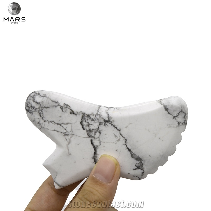 Custom Face Massage Tool White Marble Gua Sha Set Tool