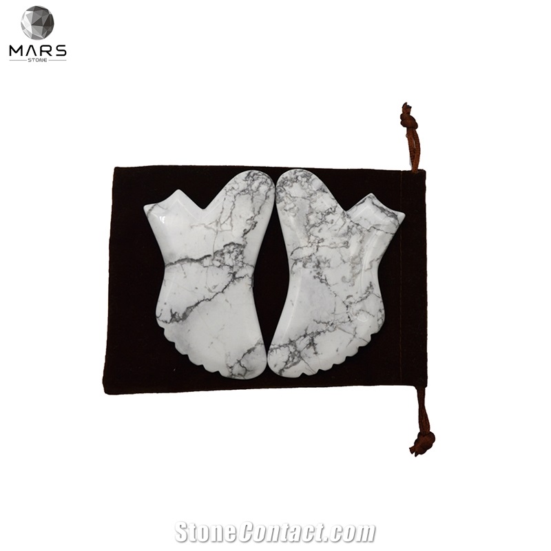 Custom Face Massage Tool White Marble Gua Sha Set Tool