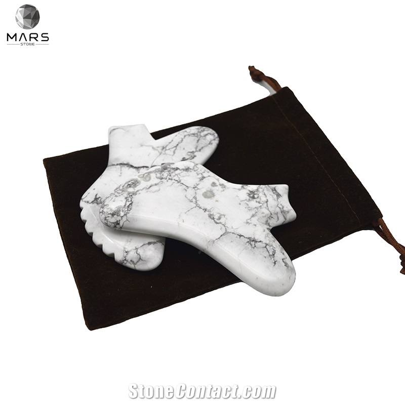 Custom Face Massage Tool White Marble Gua Sha Set Tool