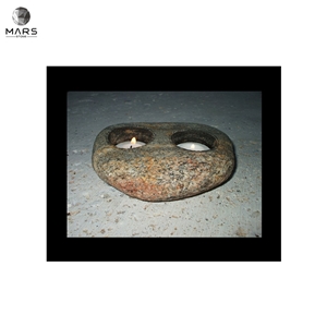 Custom Popular Medium Black Stone Candler Holder Jar