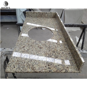 Customized Prefab Imported Brazil Gold Granite Bath Countertop