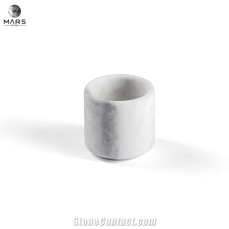 Customized Western Style Natural White Stone Candle Jar