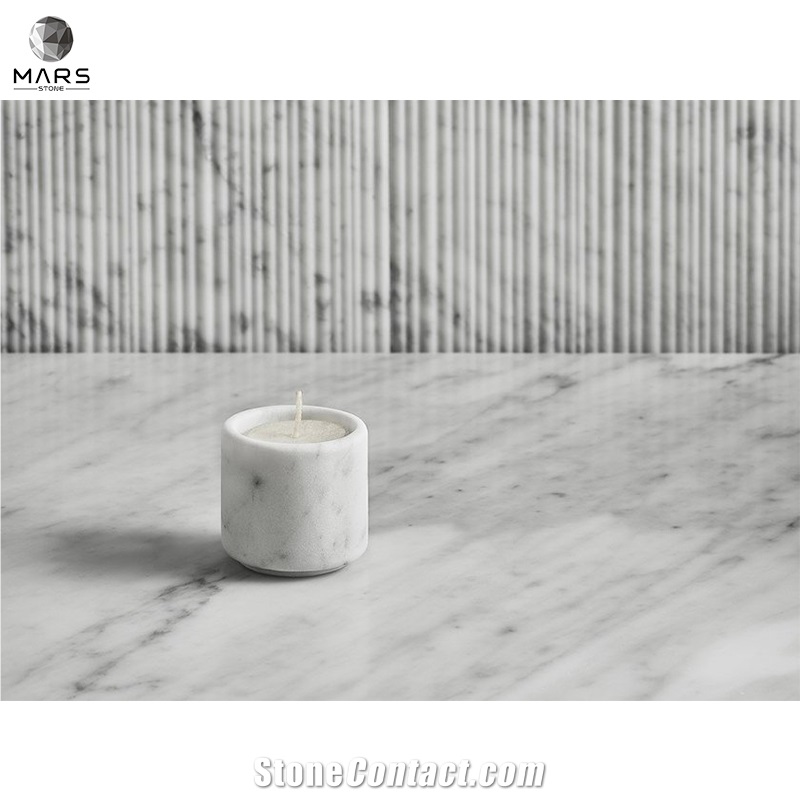 Customized Western Style Natural White Stone Candle Jar