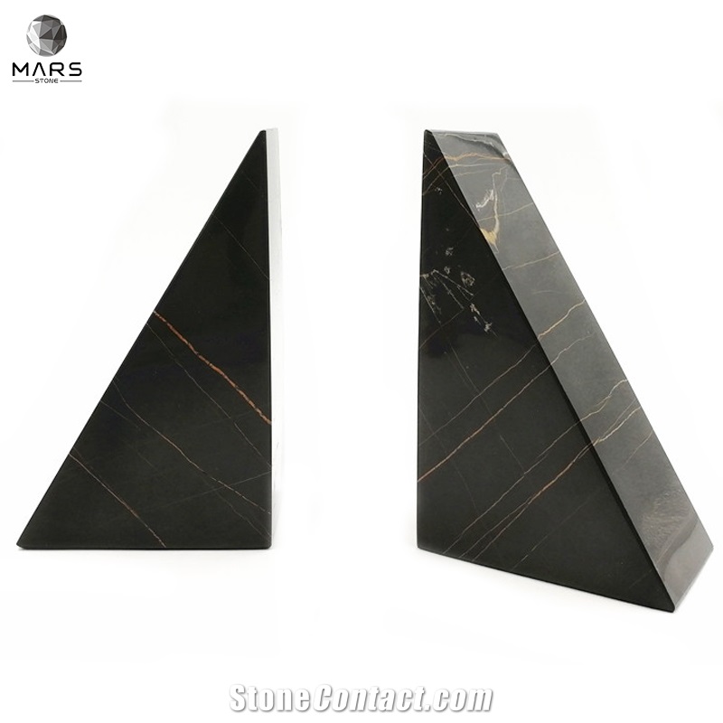 Design Holder Customizable Marble Bookends Triangular Stand
