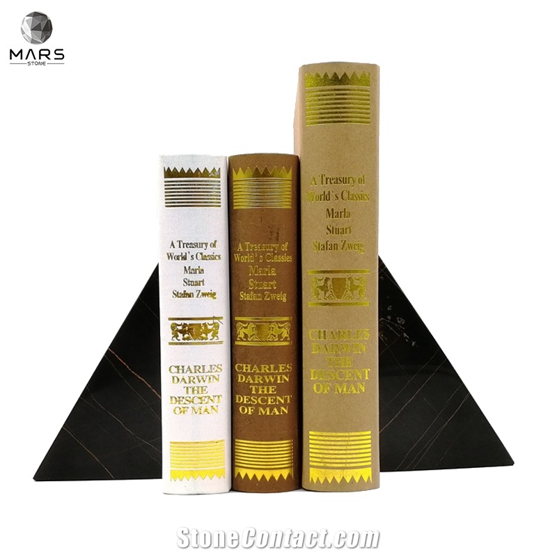 Design Holder Customizable Marble Bookends Triangular Stand