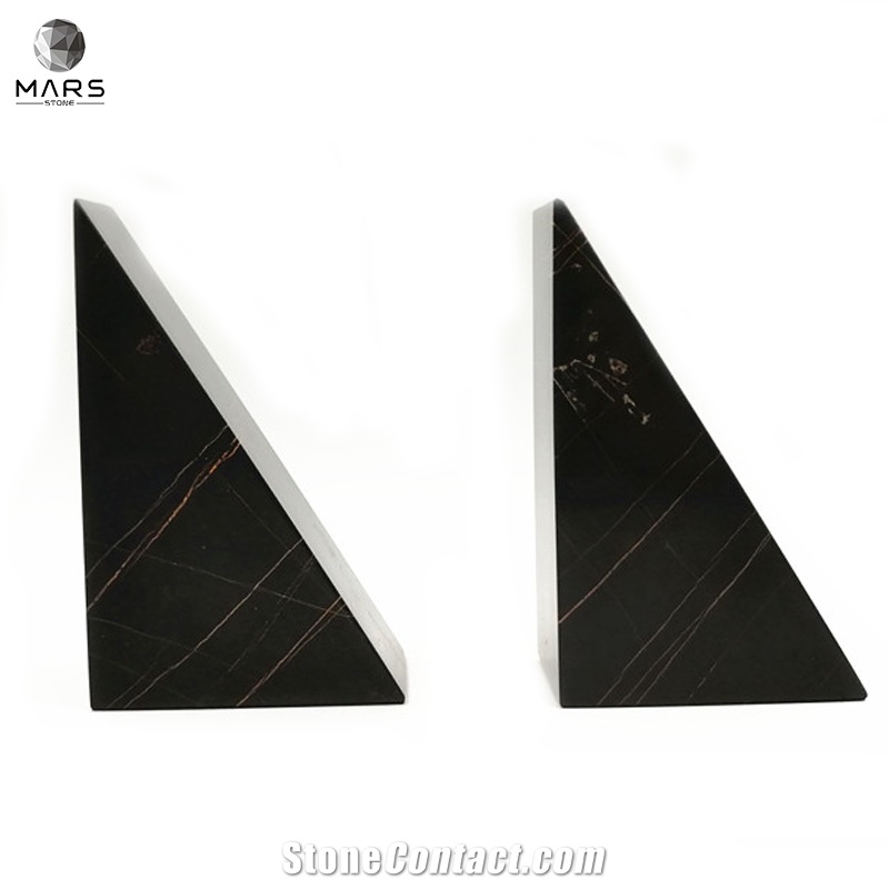 Design Holder Customizable Marble Bookends Triangular Stand