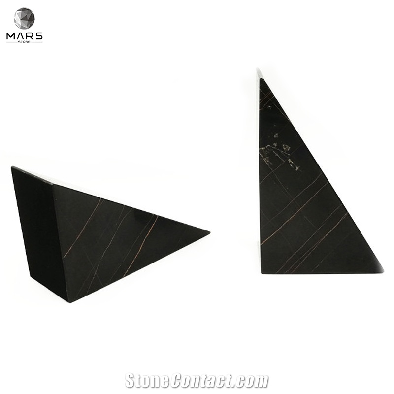 Design Holder Customizable Marble Bookends Triangular Stand