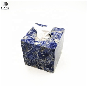 Durable Modern Luxury Blue Marble Paper Napkins Tissue Box
