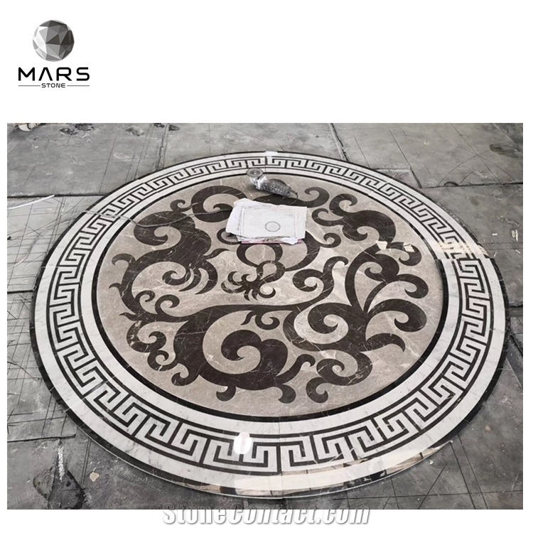 Factory Price Customized Round Square Floor Waterjet Marble
