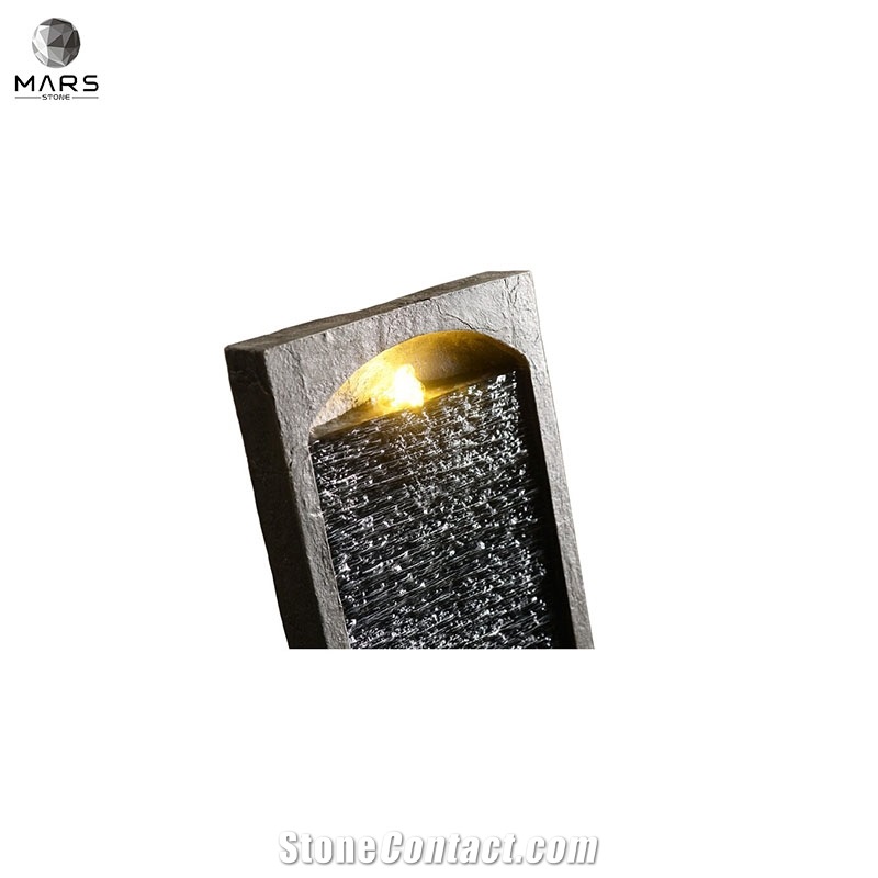 Factory Resin Waterfall Fountain With Light Indoor Garden