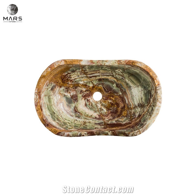 Factory Supply Cheap Colorful Stone Oval Onyx Sink Basin