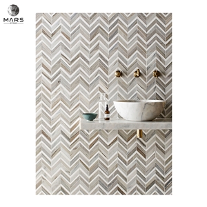 Fashion Light Grey Porcelain Chevron Calacatta Honed Basin