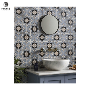 Fashion Light Grey Porcelain Chevron Calacatta Honed Basin