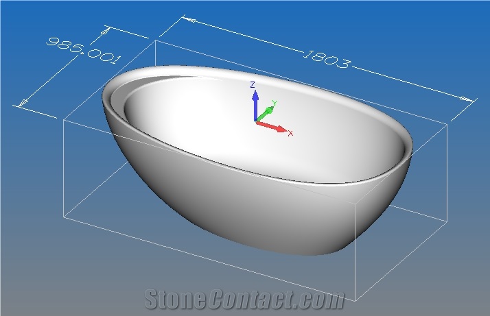 Hand-Carved Bianco Statuario White Bathtub Tub