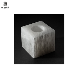 Hand Carved Cube Stone Tabletop Lantern Candle Holder Design
