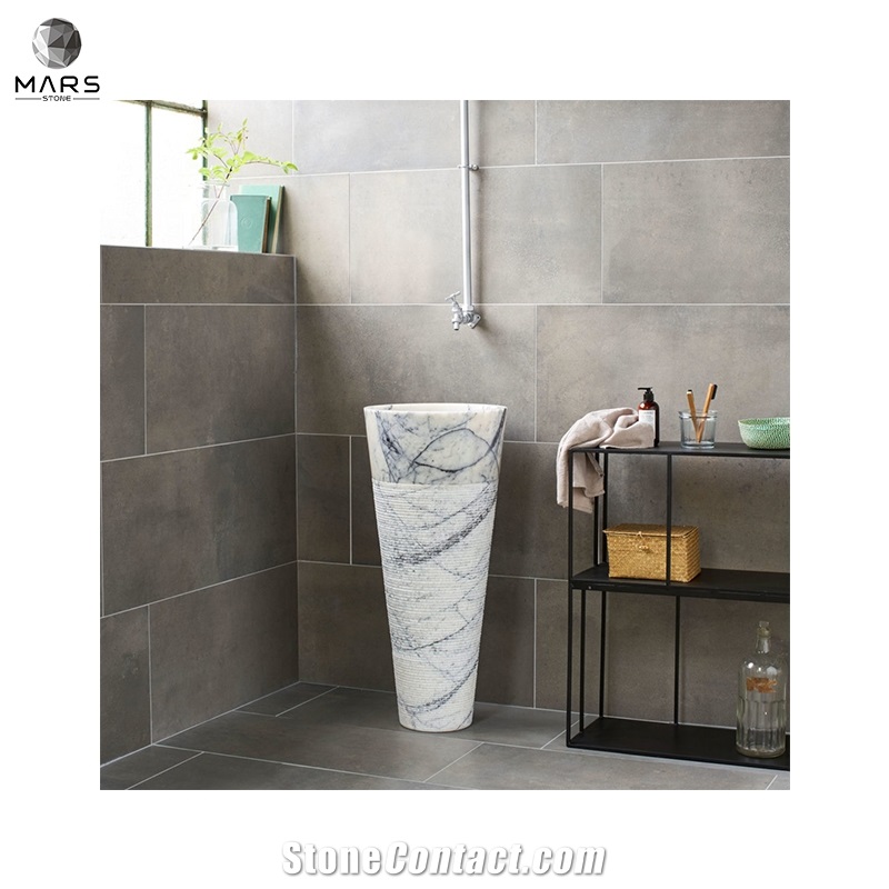 High Quality Natural Marble Calacatta Viola Standing Basin