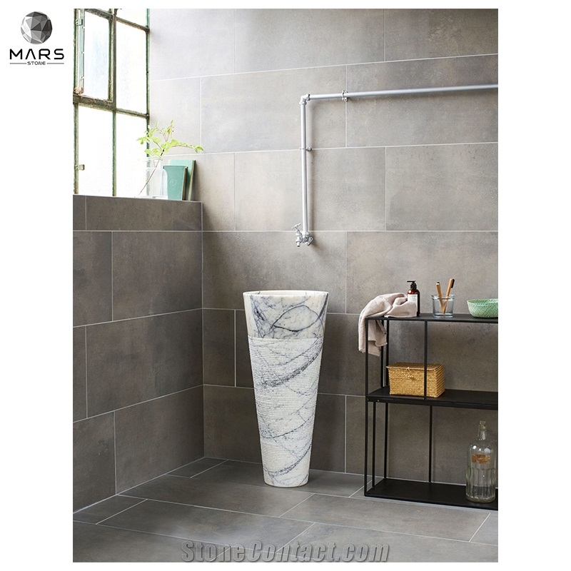 High Quality Natural Marble Calacatta Viola Standing Basin