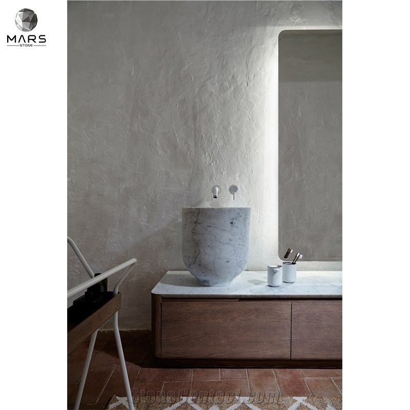 High Quality Round Freestanding Marble Wash Basin Sink