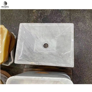 High Quality White Marble Natural Stone Wash Basin Sink