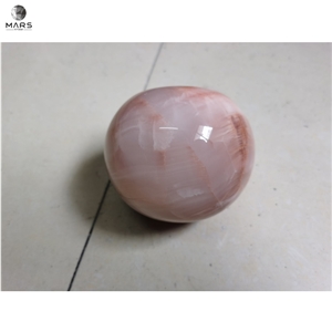 Home Decoration Products Pink Onyx Stone Round Table Clocks