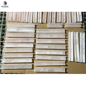 Home Decoration Smooth Pink Onyx Incense Stick Holder