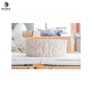 Hot Beige Travertine Stone Sink Honed Interior Hand Basin