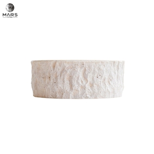 Hot Beige Travertine Stone Sink Honed Interior Hand Basin