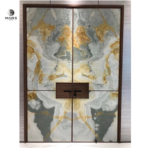 Hot Sale Luxury Dark Blue Onyx Slab With Golden Veins