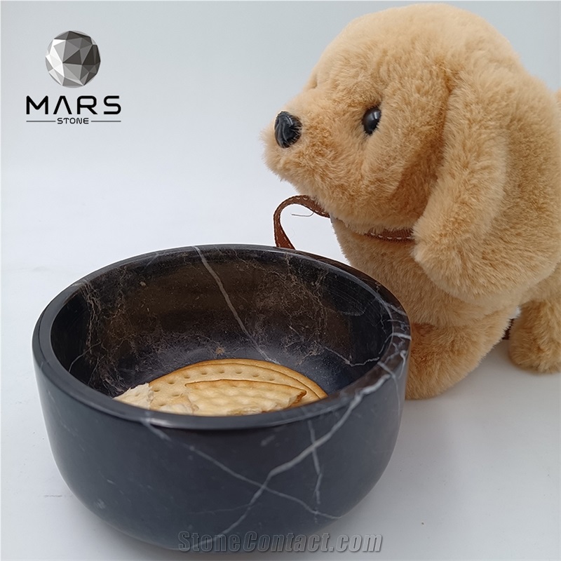 Hot Sale Serving Bowl High Class Black Pet Marble Bowl