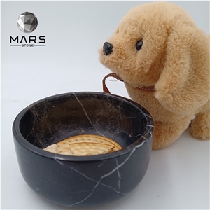 Hot Sale Serving Bowl High Class Black Pet Marble Bowl