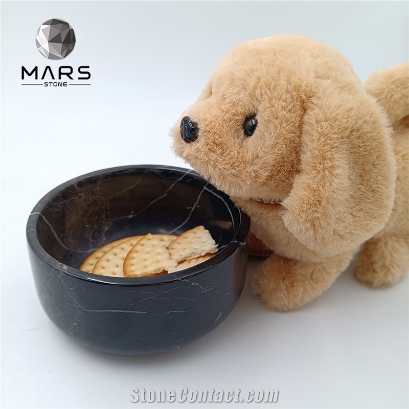 Hot Sale Serving Bowl High Class Black Pet Marble Bowl