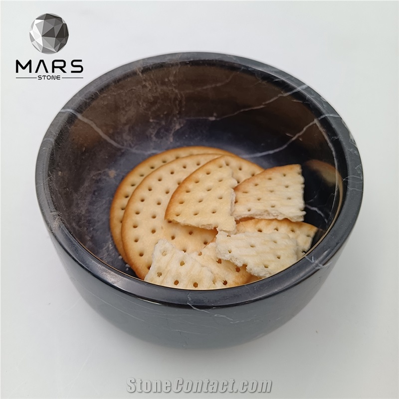 Hot Sale Serving Bowl High Class Black Pet Marble Bowl