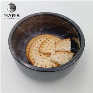 Hot Sale Serving Bowl High Class Black Pet Marble Bowl