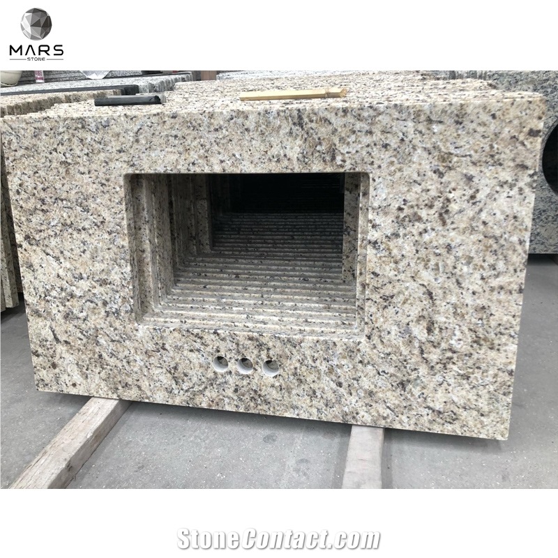 Hotel Prefab Giallo Ornamental Granite Gold Vanity Tops