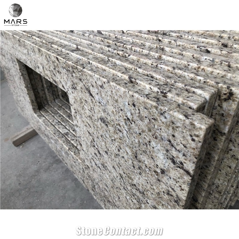 Hotel Prefab Giallo Ornamental Granite Gold Vanity Tops