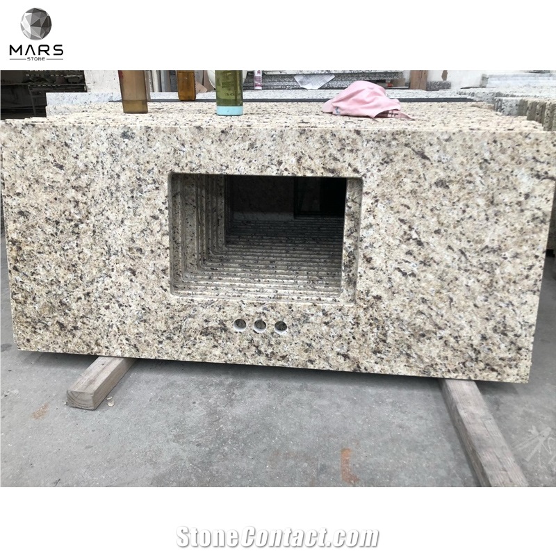 Hotel Prefab Giallo Ornamental Granite Gold Vanity Tops
