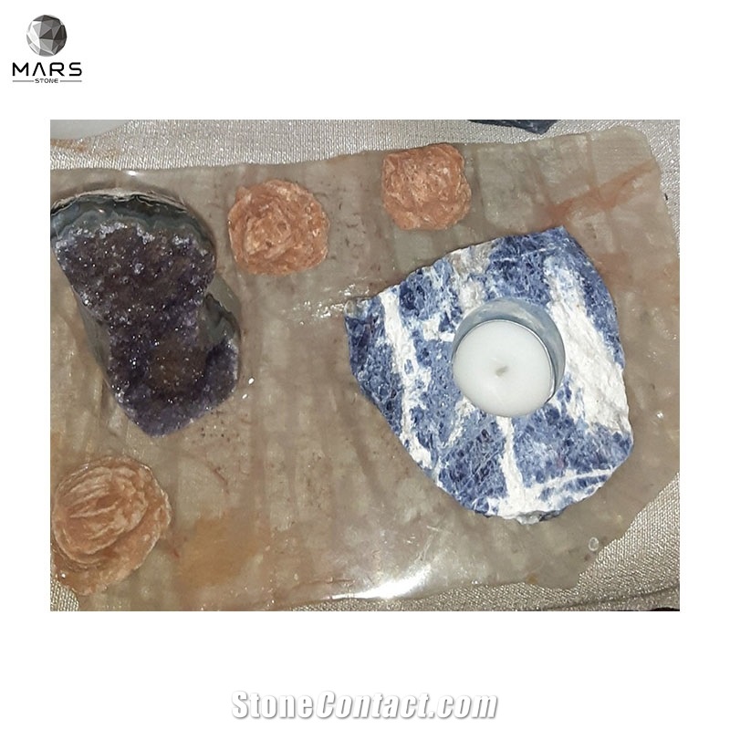 Luxury Best Design Modern Natural Onyx Stone Candle Holder