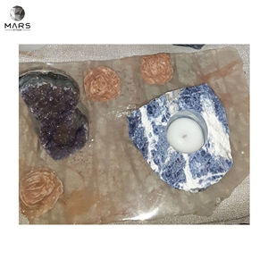 Luxury Best Design Modern Natural Onyx Stone Candle Holder
