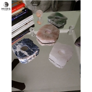Luxury Best Design Modern Natural Onyx Stone Candle Holder