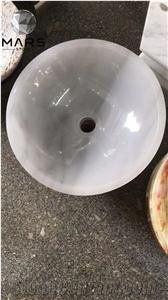 Luxury Design High Class White Onyx Bathroom Washing Basins