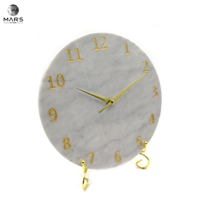 Luxury Marble Stone Digital Clock Gold Pointer