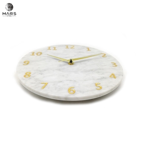Luxury Marble Stone Digital Clock Gold Pointer