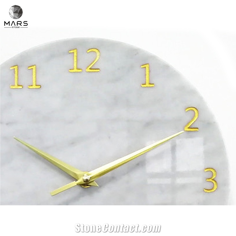 Luxury Marble Stone Digital Clock Gold Pointer