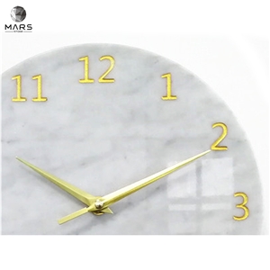 Luxury Marble Stone Digital Clock Gold Pointer