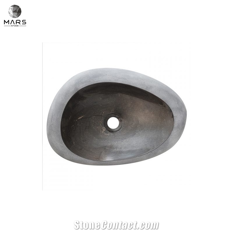 Luxury New Design Table Top Round Blue Marble Vessel Sink