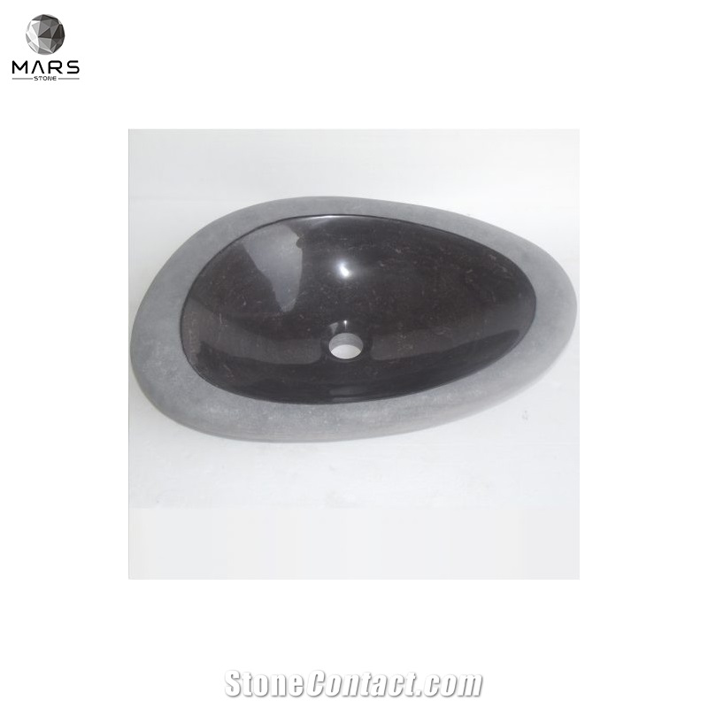 Luxury New Design Table Top Round Blue Marble Vessel Sink