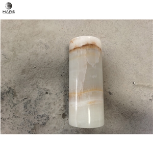 Luxury Outdoor & Indoor Roman Column Base White Onyx Pillar