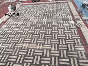 Luxury Palace Design Water Jet Medallion White Marble Floor