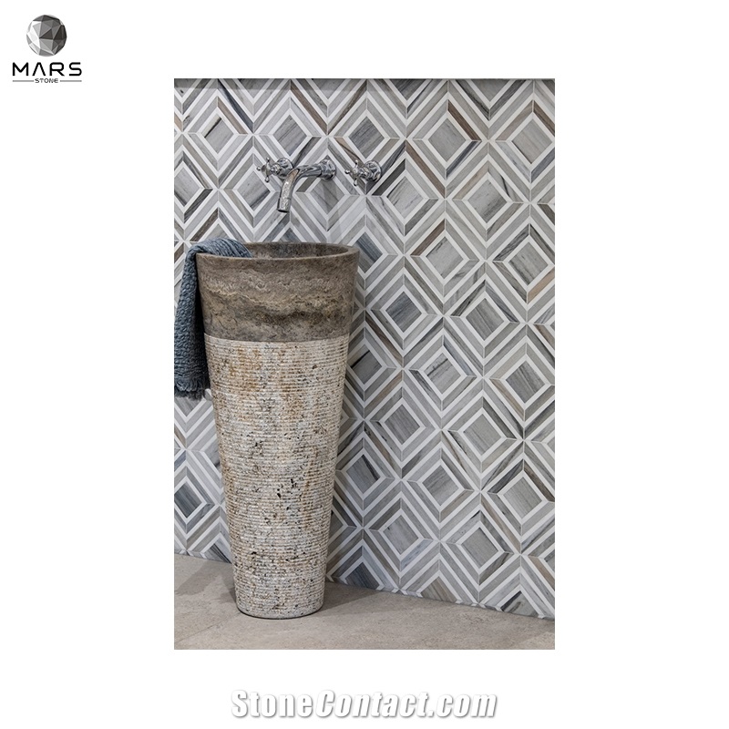Modern Pyrenees Honed Polished Marble Silver Apollo Basin